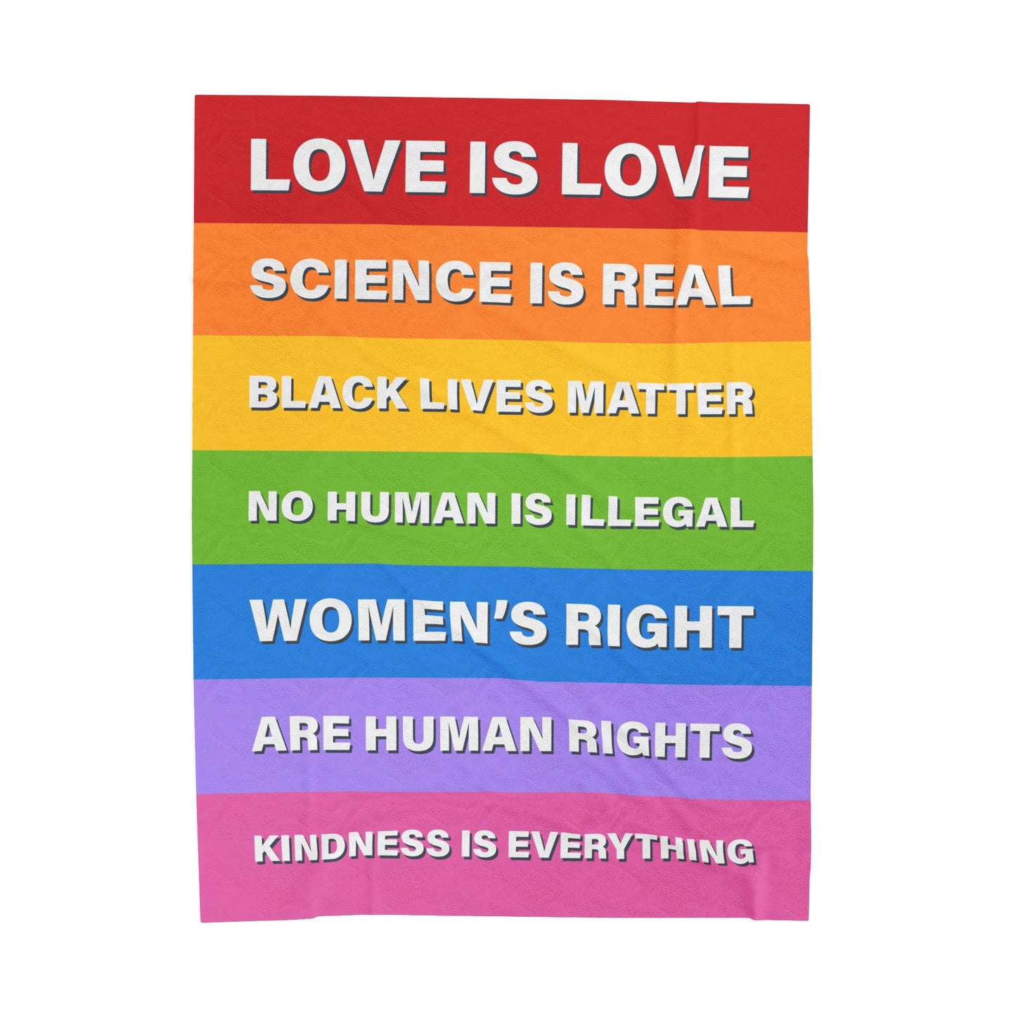 Velveteen Plush Blanket – Pride & Social Justice Statement Throw