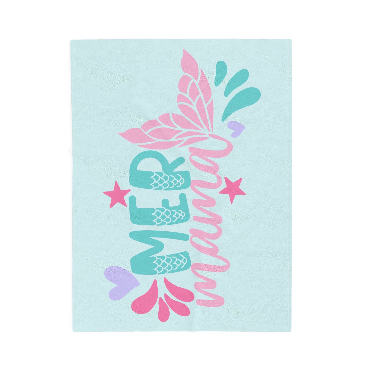 Mermaid Mama Plush Blanket – Ocean-Themed Cozy Throw in Green, Purple & Pink