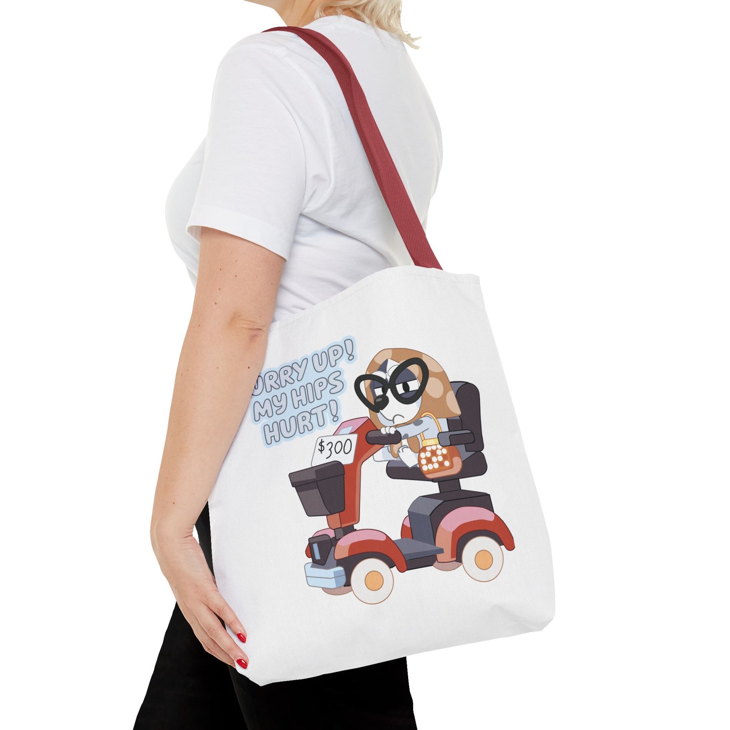 “Hurry Up, My Hips Hurt” Tote Bag – Funny Granny Mobile