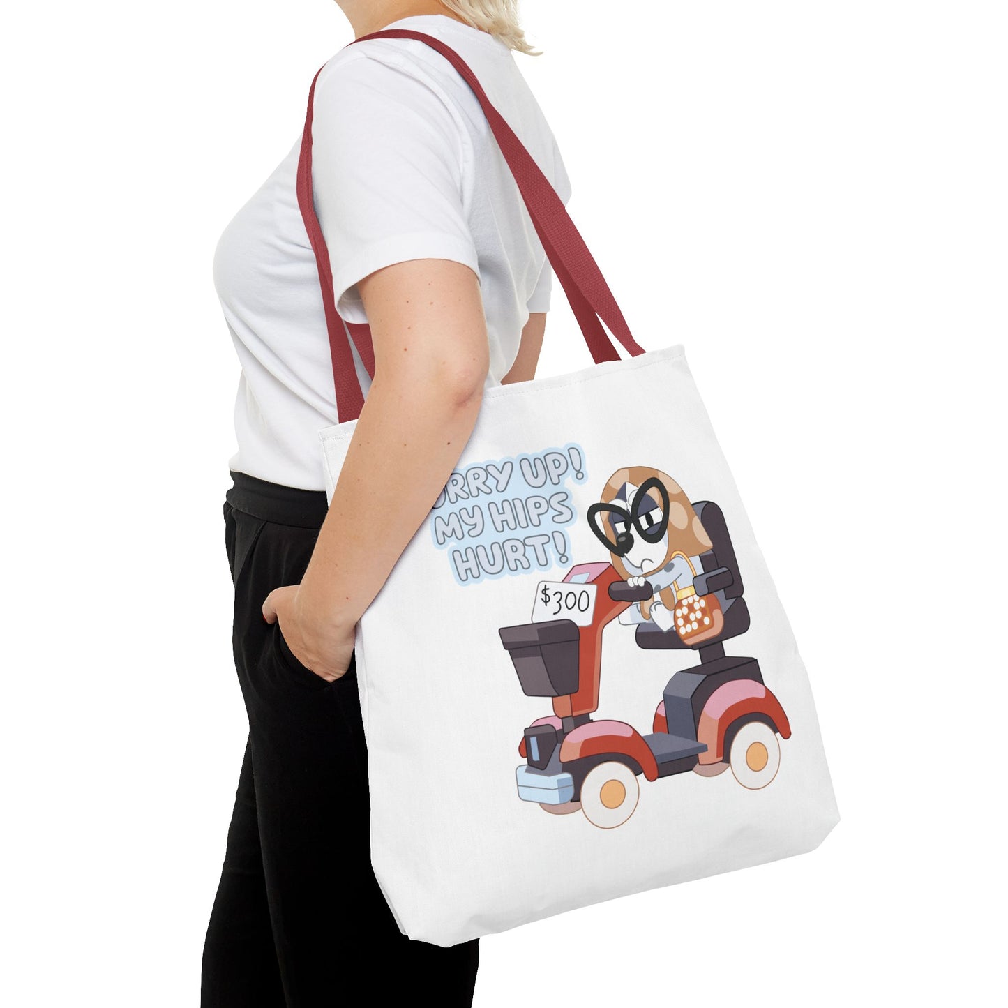 “Hurry Up, My Hips Hurt” Tote Bag – Funny Granny Mobile