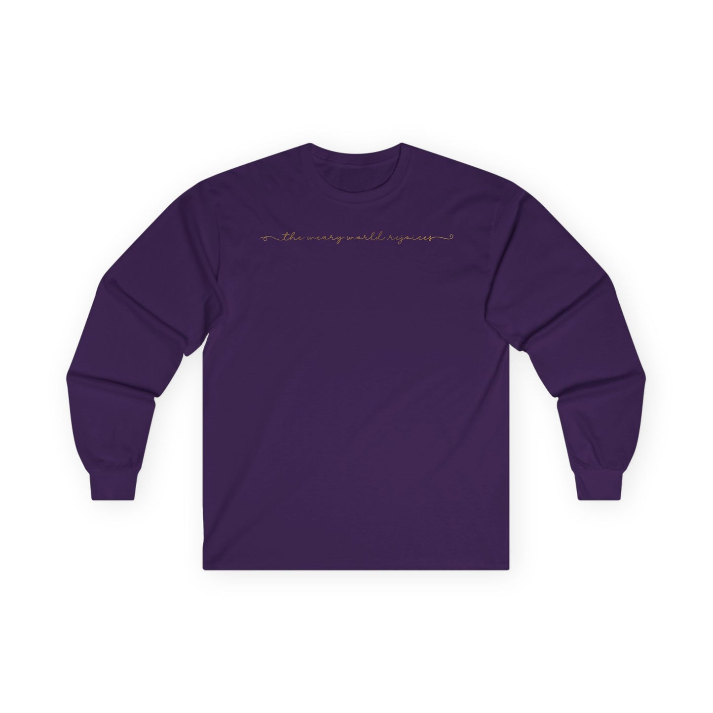 “The Weary World Rejoices” Christmas Christian Long Sleeve Tee