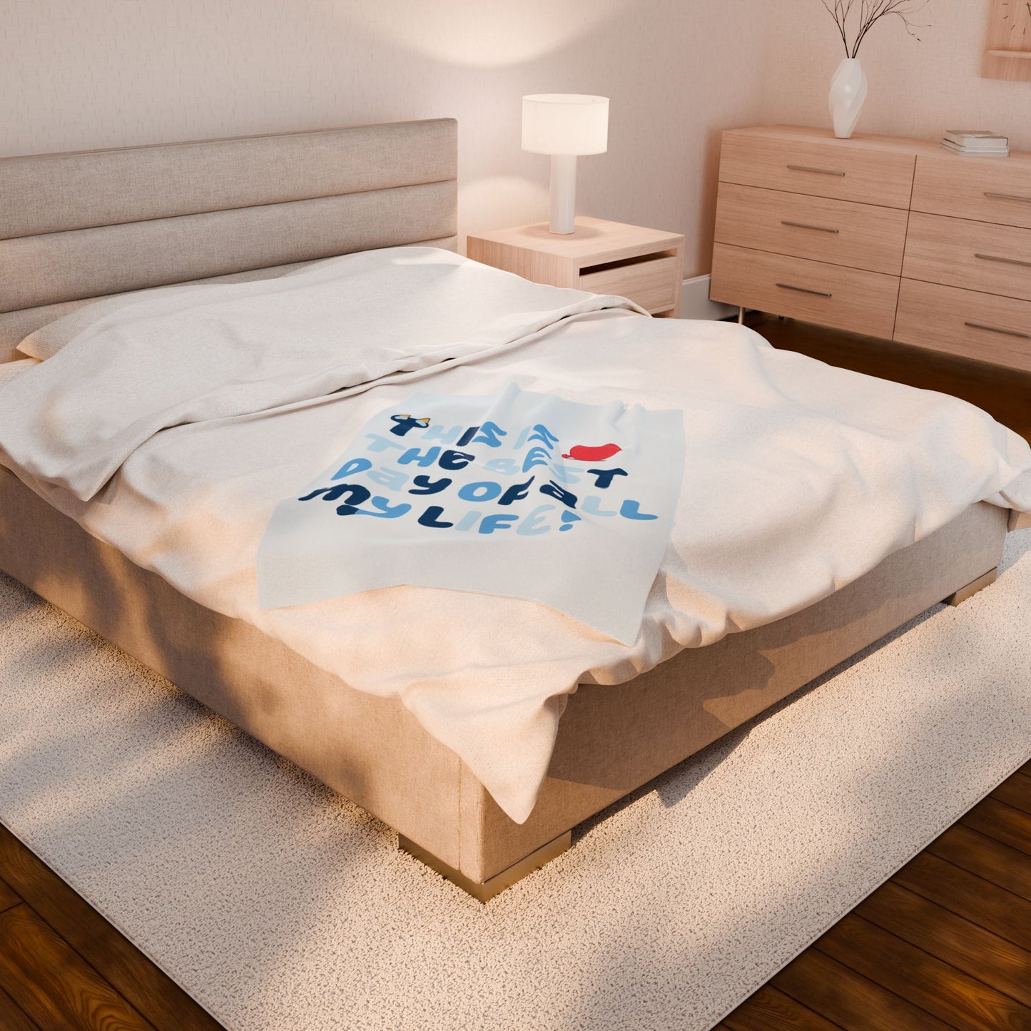 Bluey Plush Blanket – “Keepy Uppy, Best Day of My Life” Throw