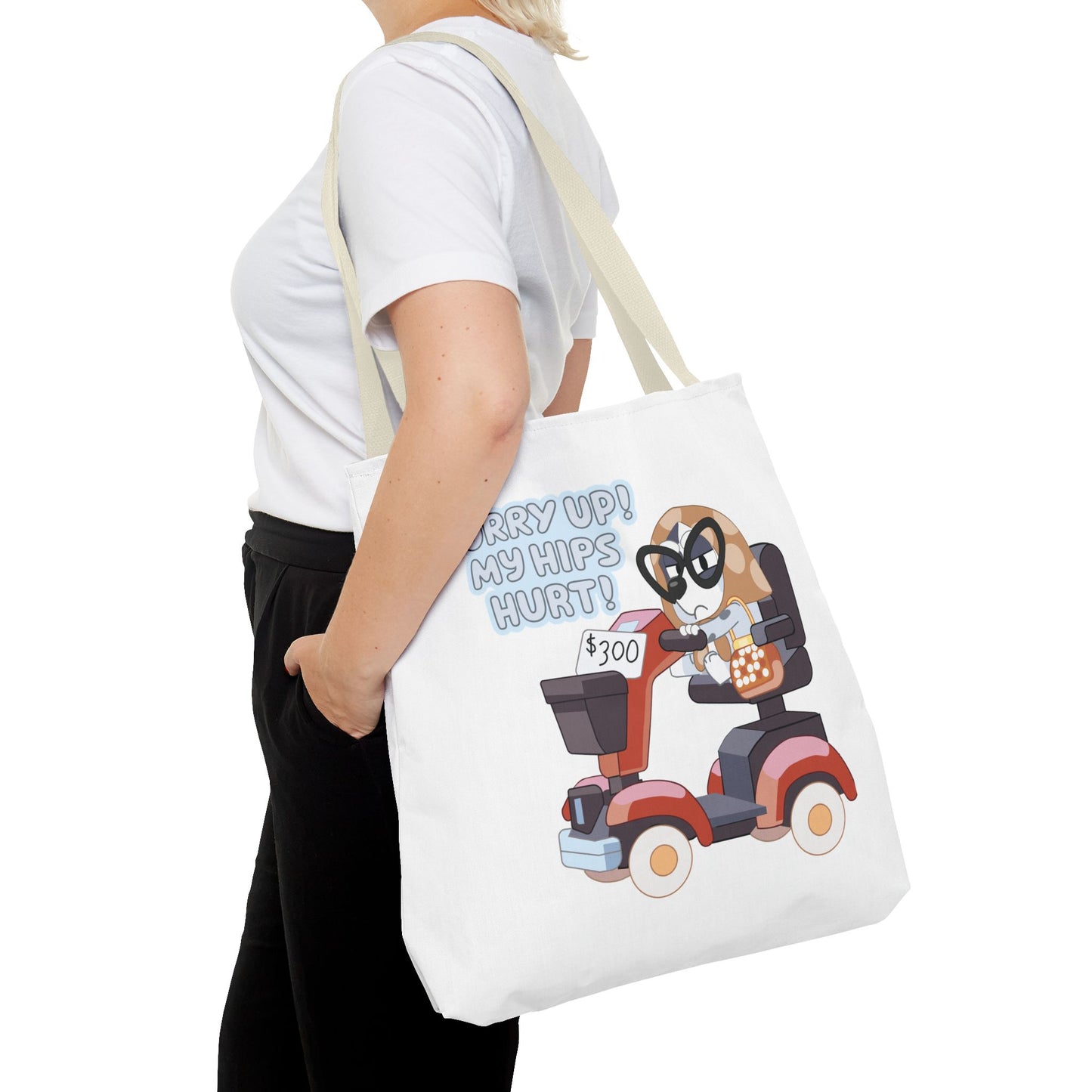 “Hurry Up, My Hips Hurt” Tote Bag – Funny Granny Mobile