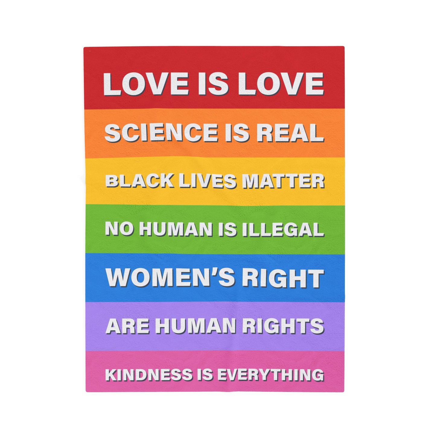 Velveteen Plush Blanket – Pride & Social Justice Statement Throw