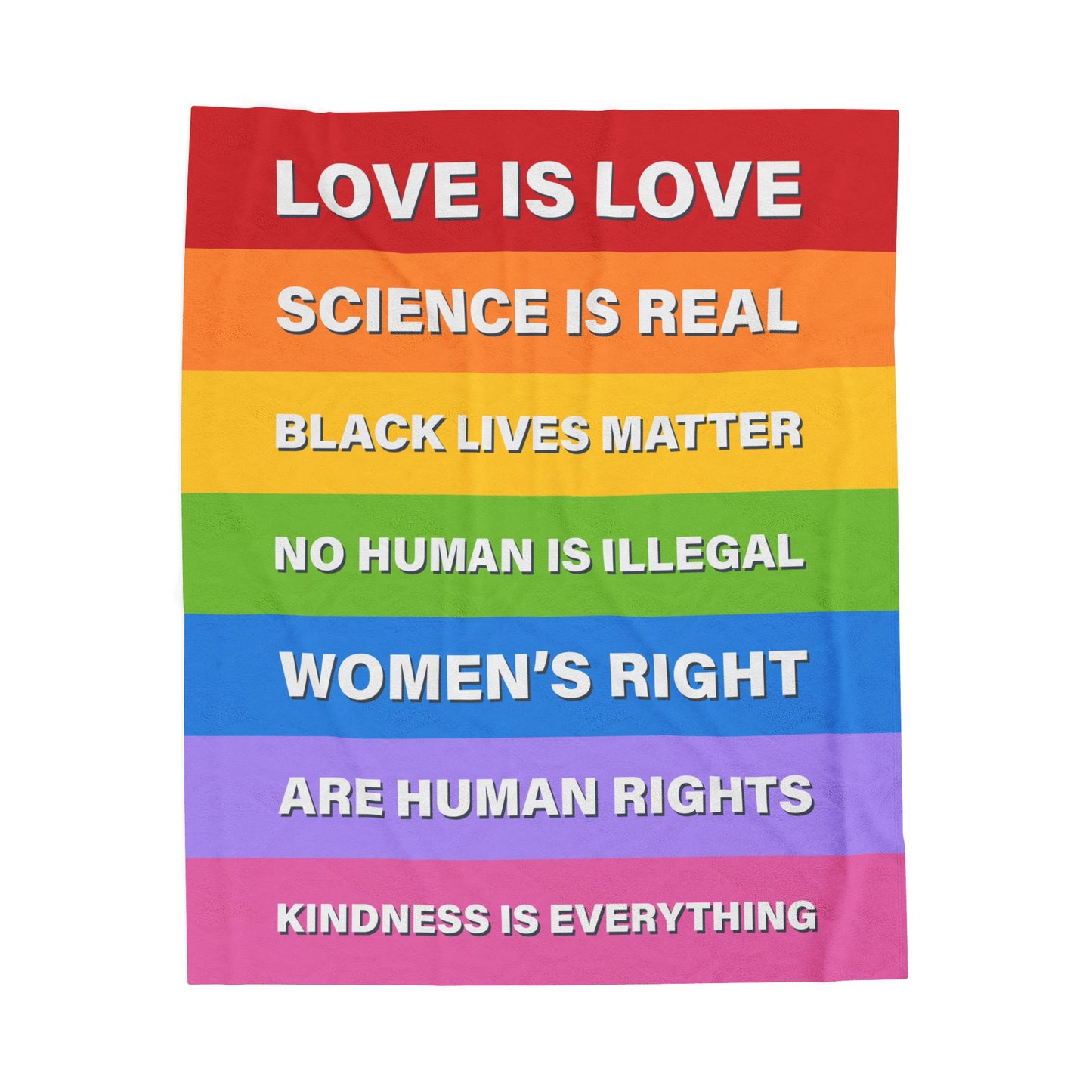 Velveteen Plush Blanket – Pride & Social Justice Statement Throw