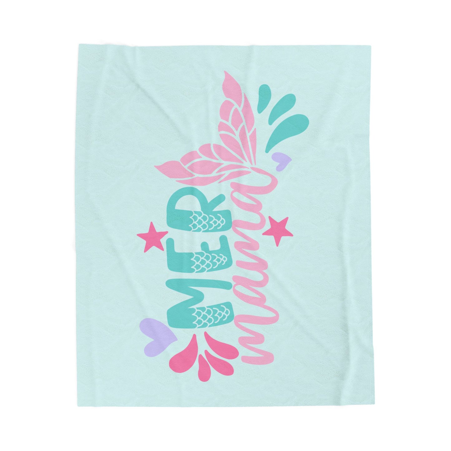 Mermaid Mama Plush Blanket – Ocean-Themed Cozy Throw in Green, Purple & Pink