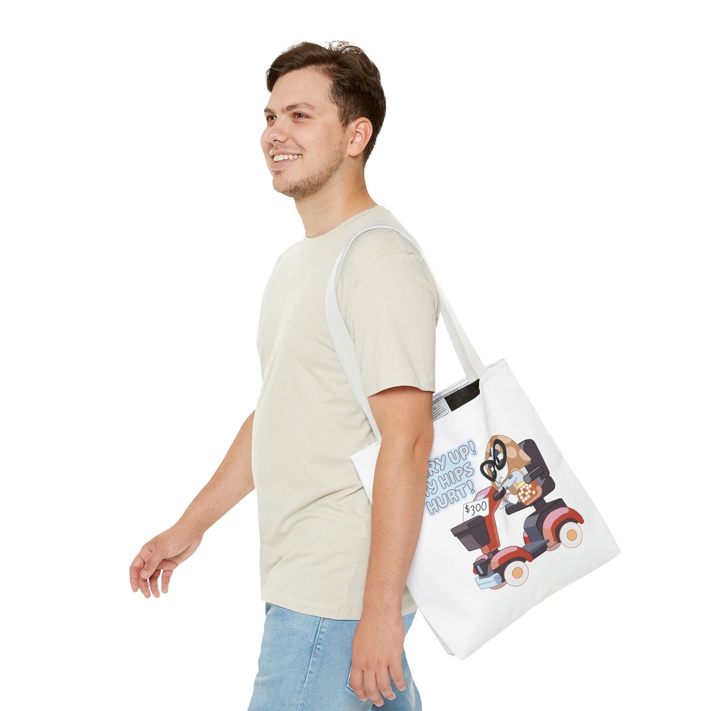 “Hurry Up, My Hips Hurt” Tote Bag – Funny Granny Mobile