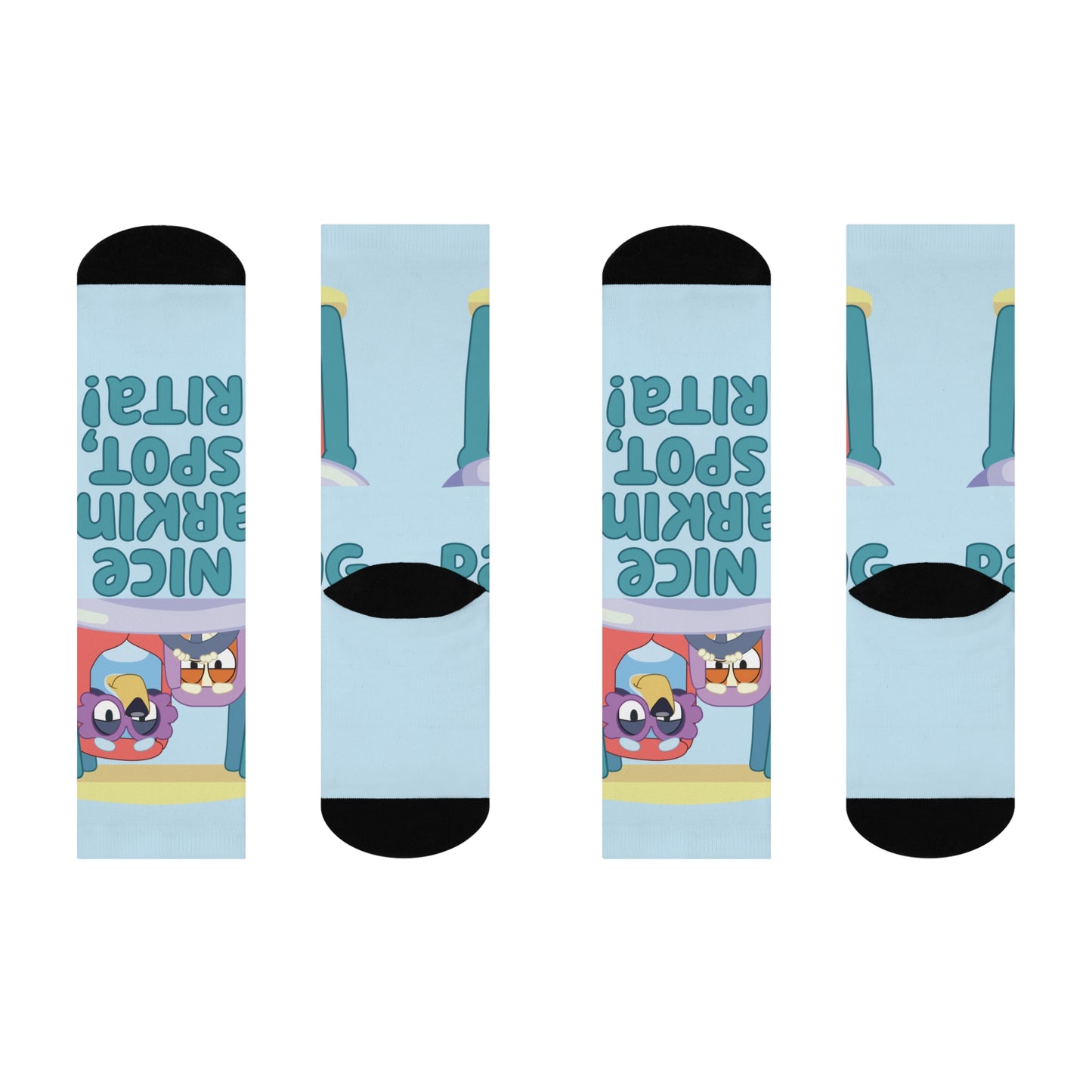 Bluey-Inspired Cartoon Crew Socks – Cute Grannies Design