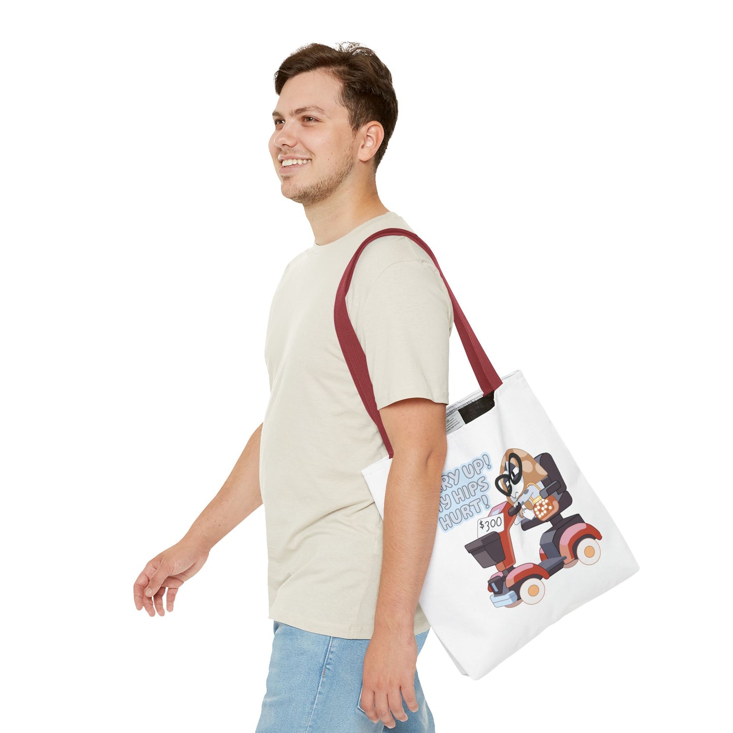 “Hurry Up, My Hips Hurt” Tote Bag – Funny Granny Mobile