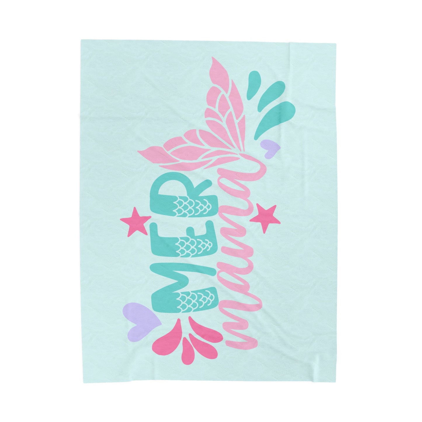 Mermaid Mama Plush Blanket – Ocean-Themed Cozy Throw in Green, Purple & Pink