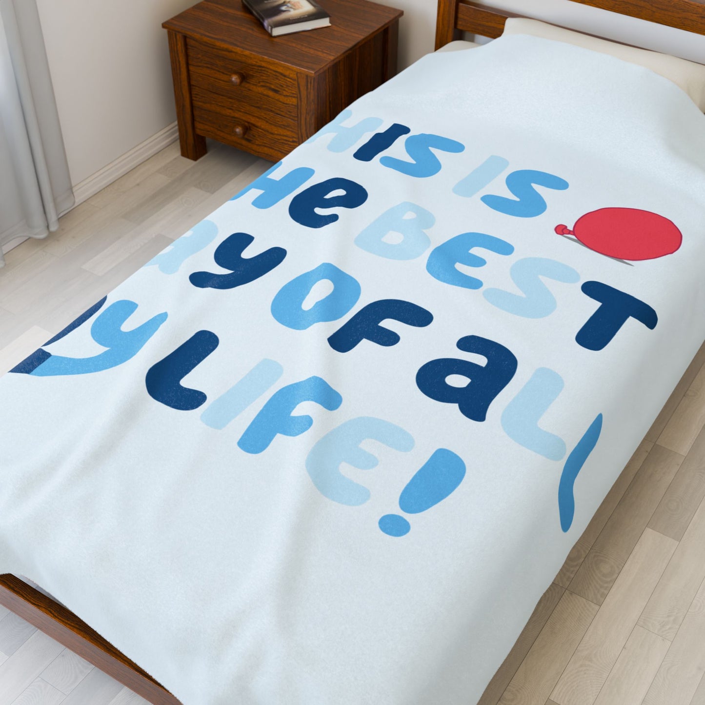 Bluey Plush Blanket – “Keepy Uppy, Best Day of My Life” Throw