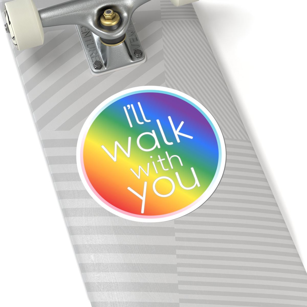 Colorful Inspirational Kiss-Cut Stickers, LGBTQ+ Pride Sticker, Motivational Laptop Decal, Walk With You Sticker, Affirmation Decoration