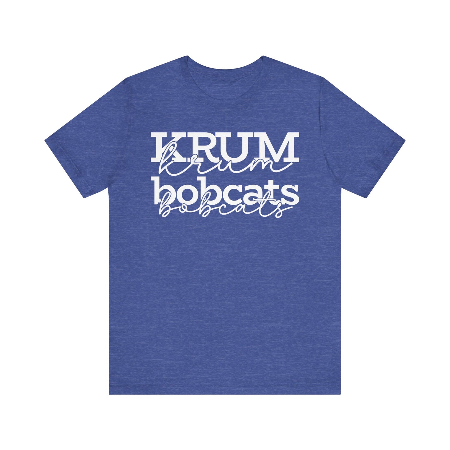 Krum Bobcats Adult Shirt Unisex Tee with script