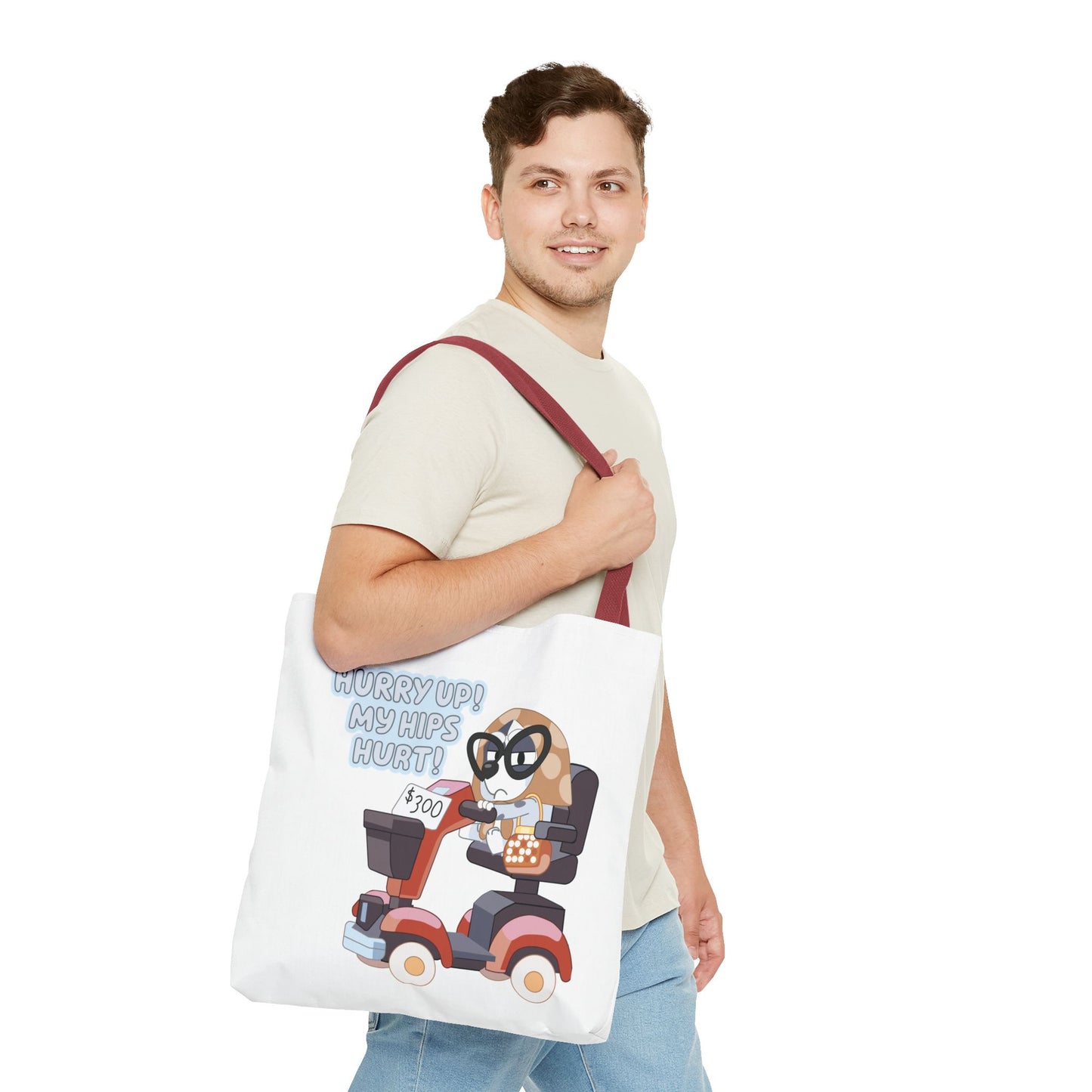 “Hurry Up, My Hips Hurt” Tote Bag – Funny Granny Mobile