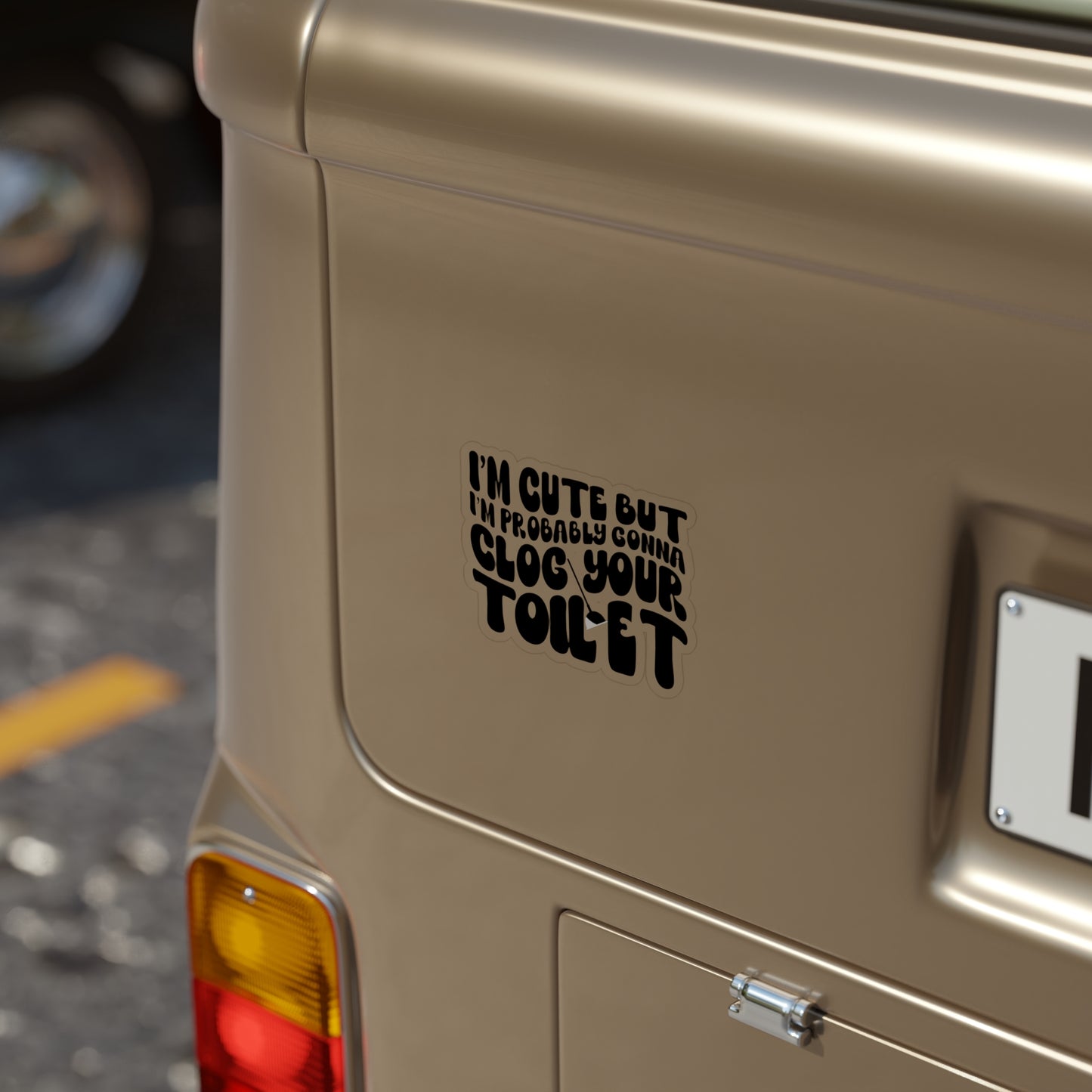 Transparent Outdoor Stickers, Funny Clear Die-Cut Toilet Clog Waterproof Sticker, Humor Decal, Joke Laptop Decal, Sarcastic Vinyl Sticker