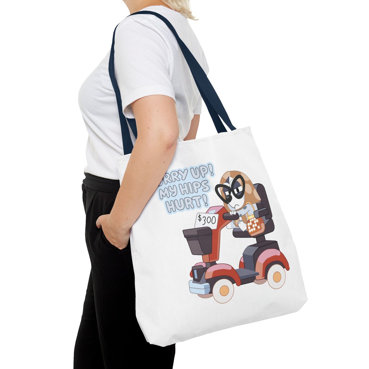 “Hurry Up, My Hips Hurt” Tote Bag – Funny Granny Mobile