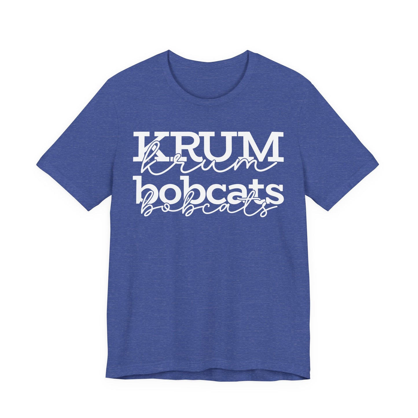 Krum Bobcats Adult Shirt Unisex Tee with script