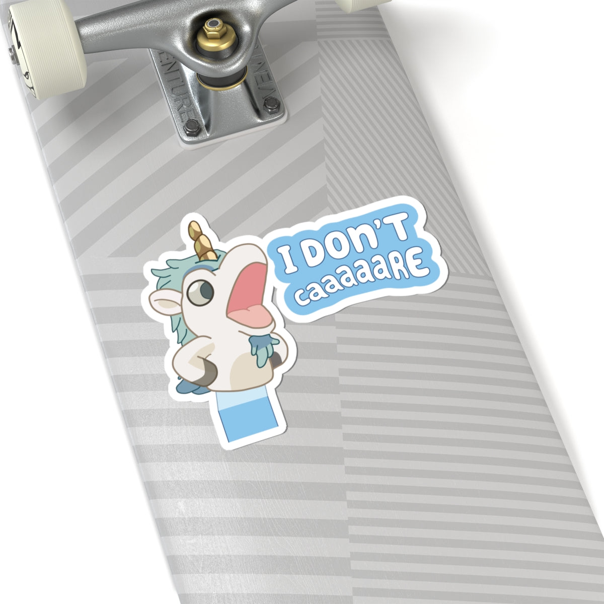 Funny Unicorse Kiss-Cut Stickers – “I Don’t Care” Laptop Decal
