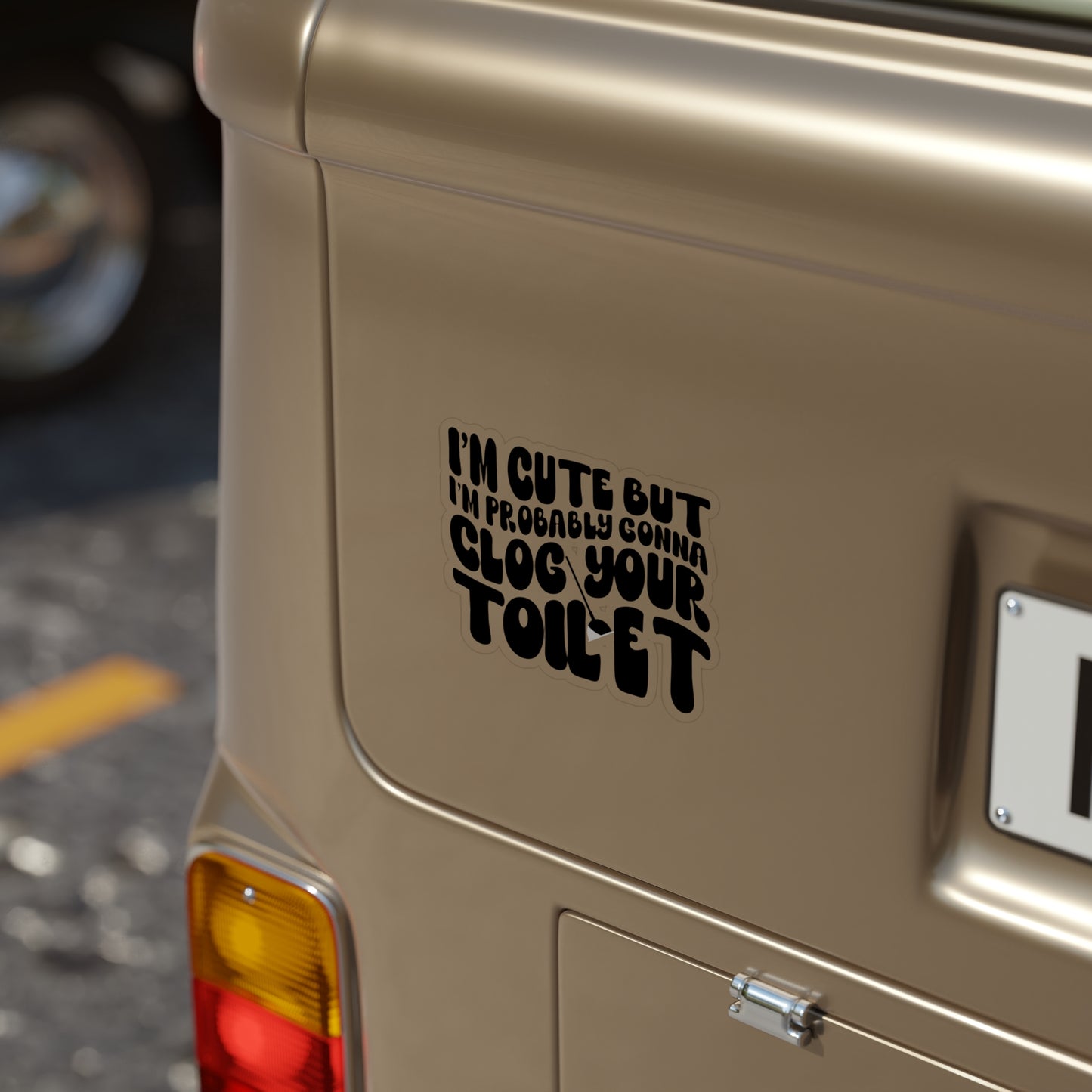 Transparent Outdoor Stickers, Funny Clear Die-Cut Toilet Clog Waterproof Sticker, Humor Decal, Joke Laptop Decal, Sarcastic Vinyl Sticker
