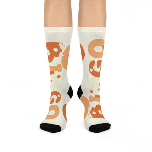 Bingo-Inspired Cartoon Crew Socks – Cute Bingo Design