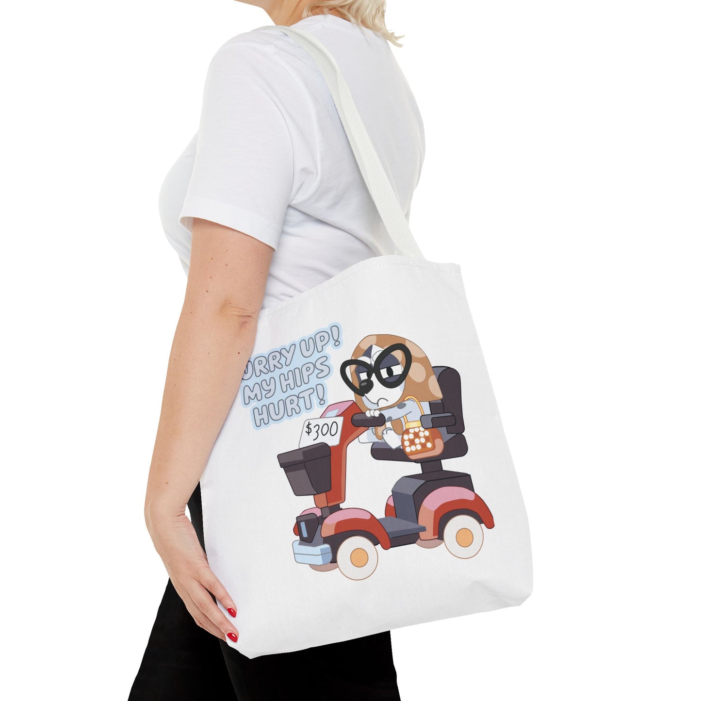 “Hurry Up, My Hips Hurt” Tote Bag – Funny Granny Mobile