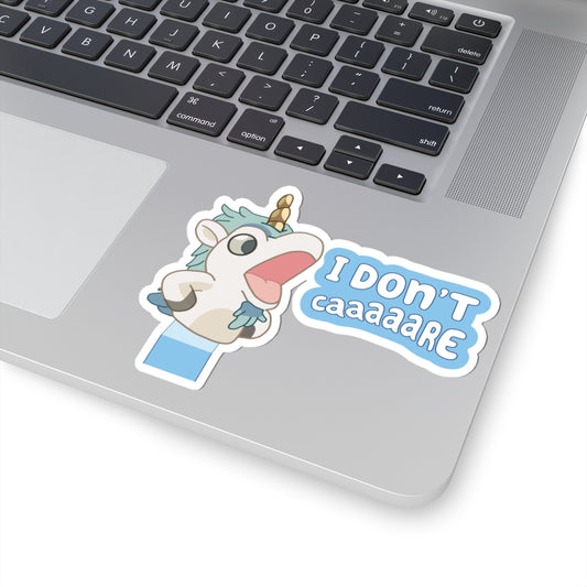 Funny Unicorse Kiss-Cut Stickers – “I Don’t Care” Laptop Decal
