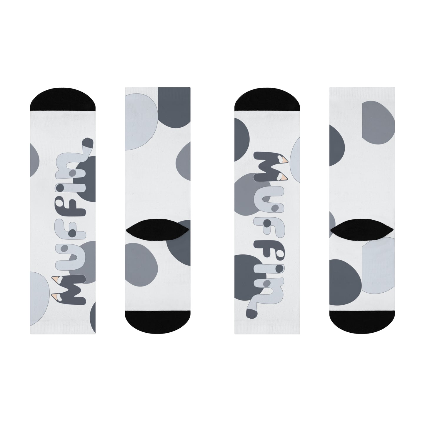Bluey-Inspired Cartoon Crew Socks – Cute Muffin Design
