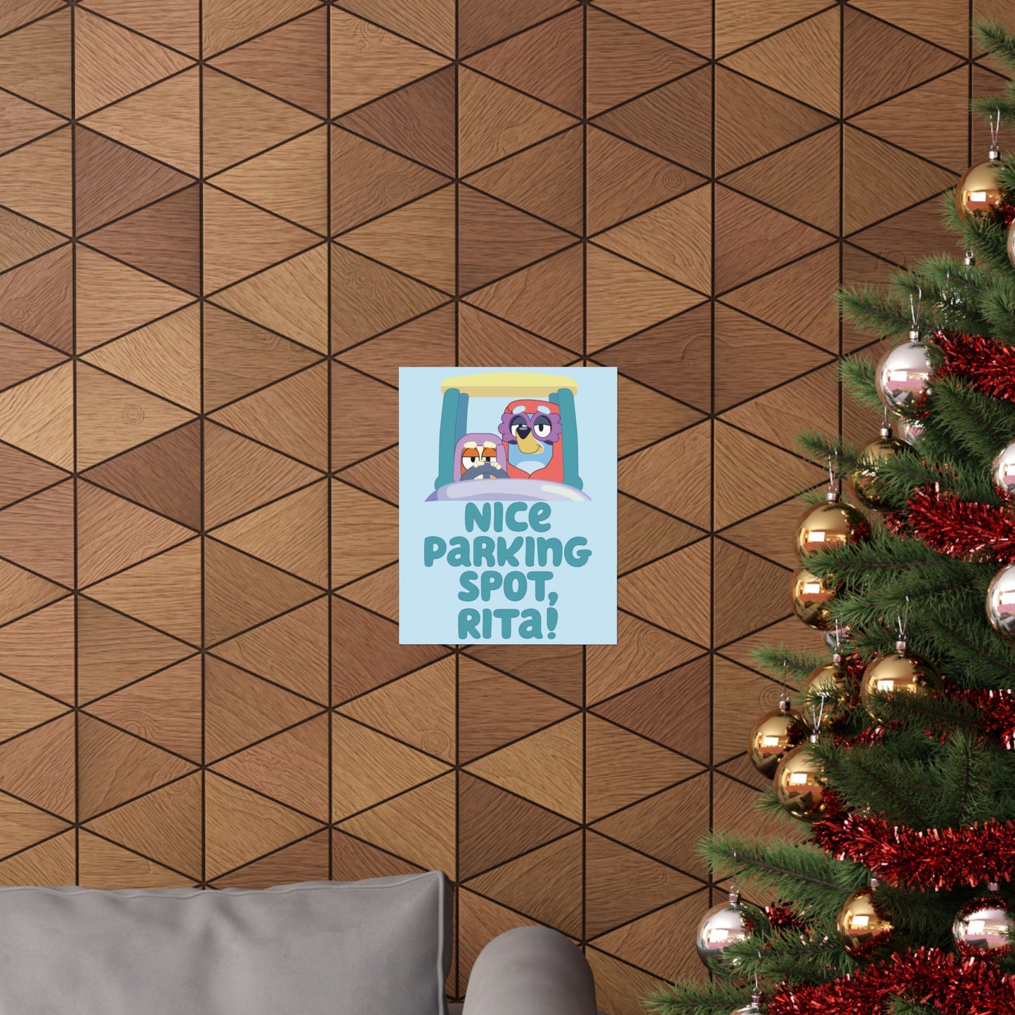 “Nice Parking Spot, Rita” Matte Vertical Poster – Bluey Grannies