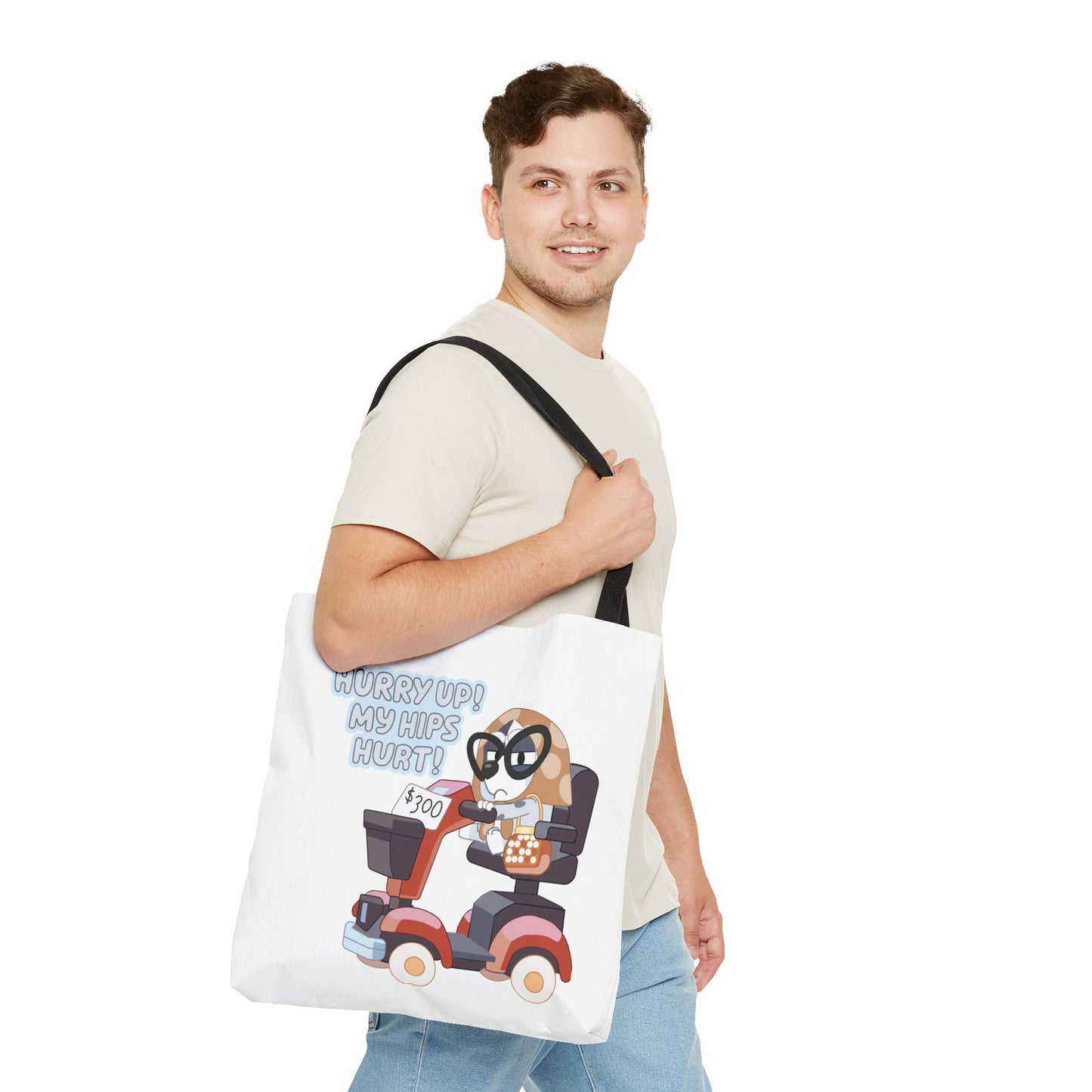 “Hurry Up, My Hips Hurt” Tote Bag – Funny Granny Mobile