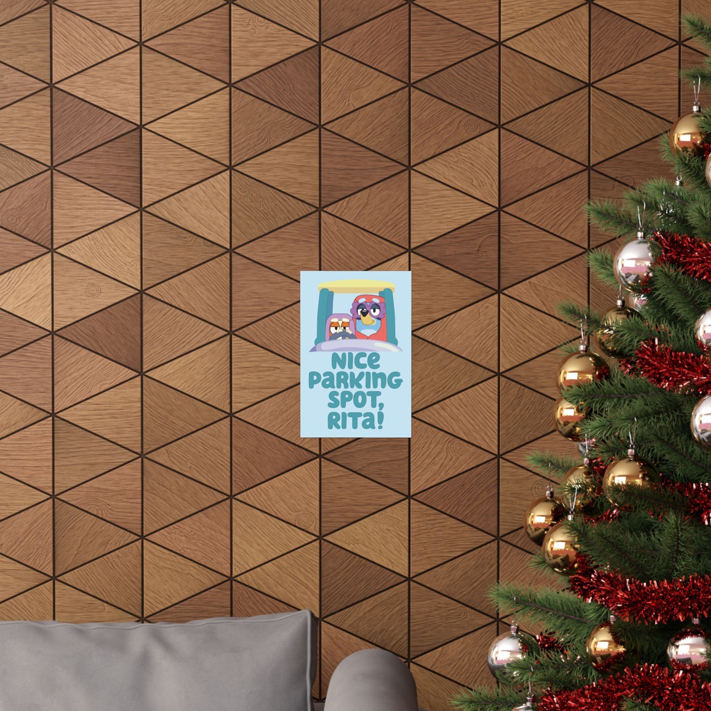 “Nice Parking Spot, Rita” Matte Vertical Poster – Bluey Grannies