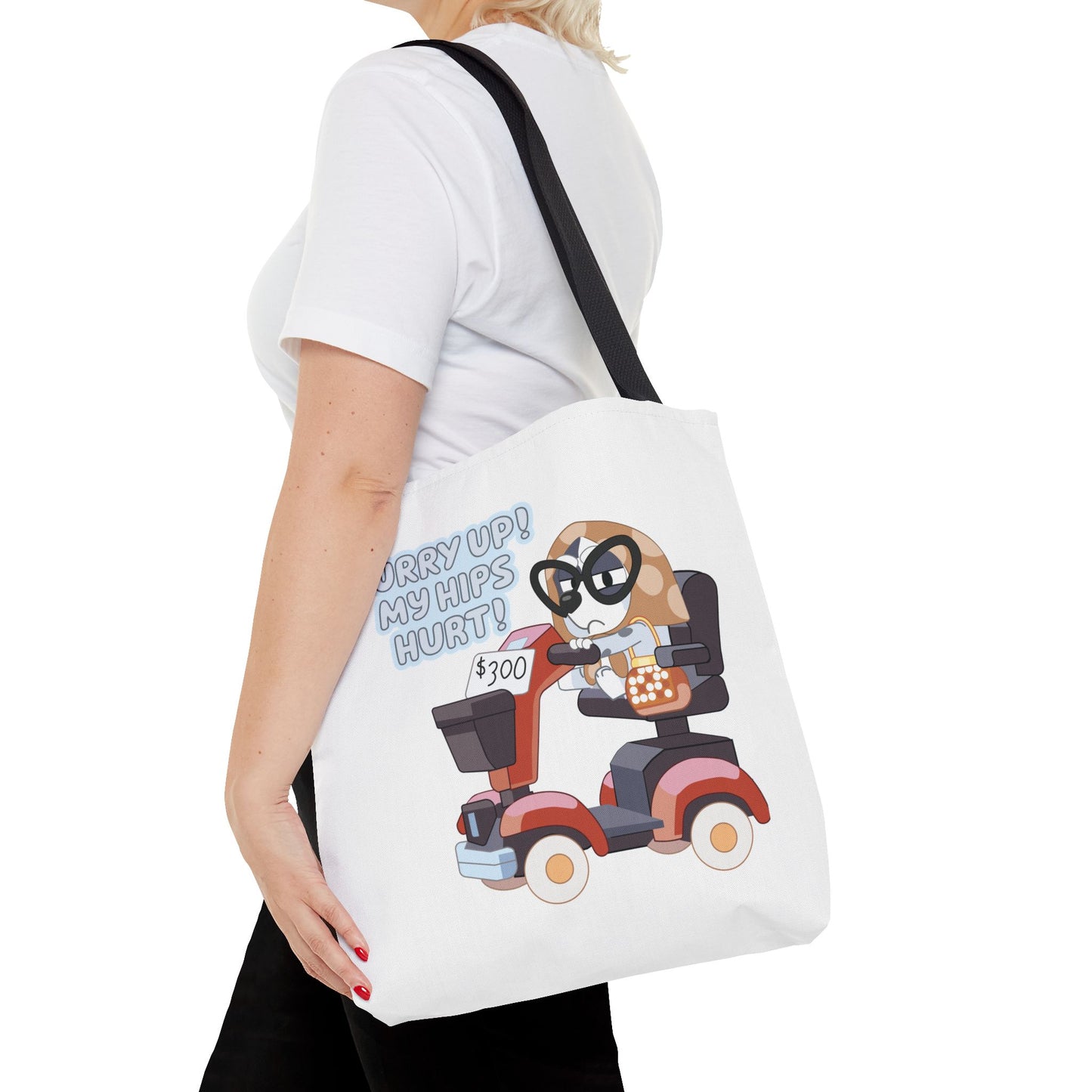 “Hurry Up, My Hips Hurt” Tote Bag – Funny Granny Mobile