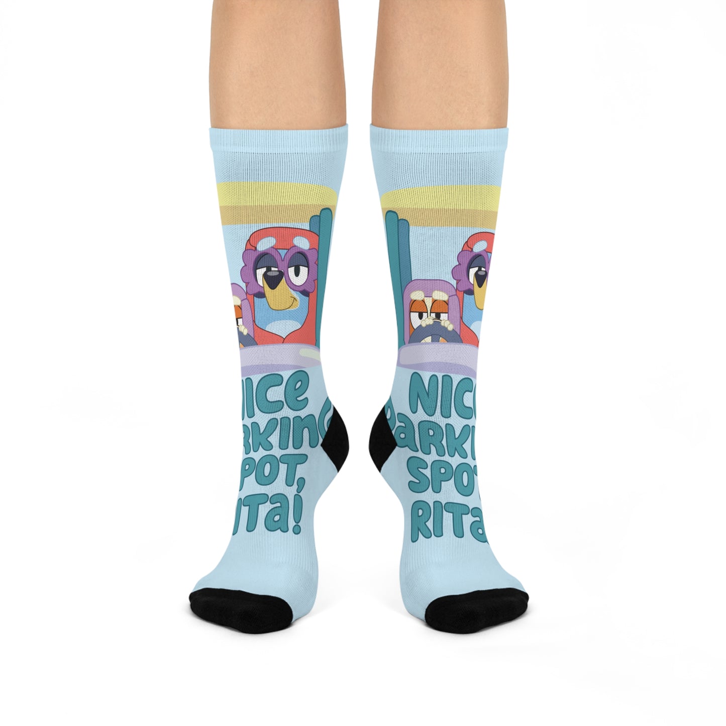 Bluey-Inspired Cartoon Crew Socks – Cute Grannies Design