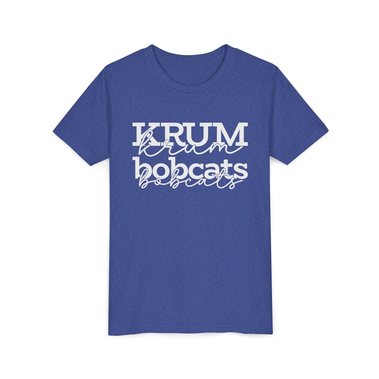 Krum Bobcats Youth Shirt Unisex Tee with script