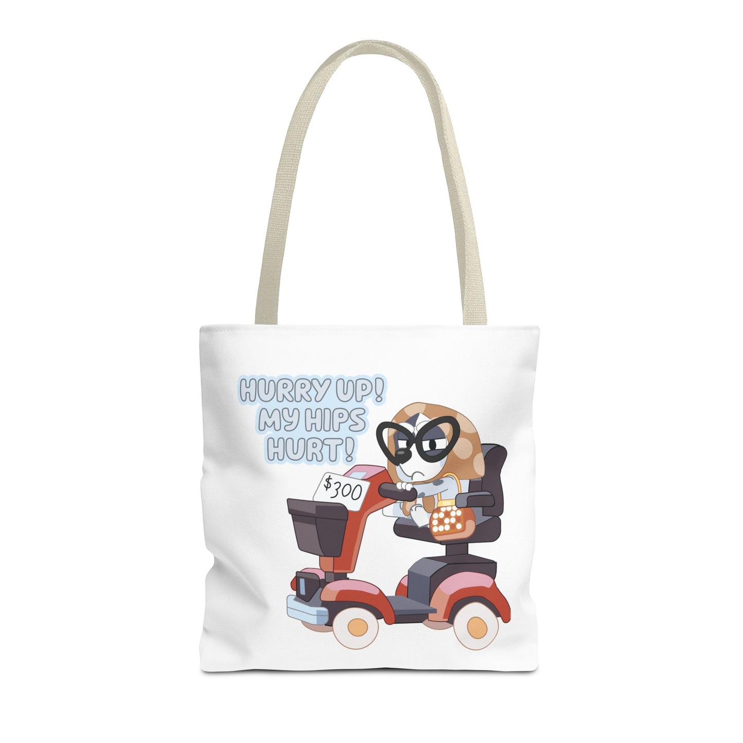 “Hurry Up, My Hips Hurt” Tote Bag – Funny Granny Mobile