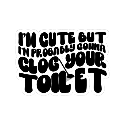 Funny White Kiss-Cut Stickers, Humorous Sticker Pack, Joke Decals, Toilet Humor Gift, Bathroom Decor