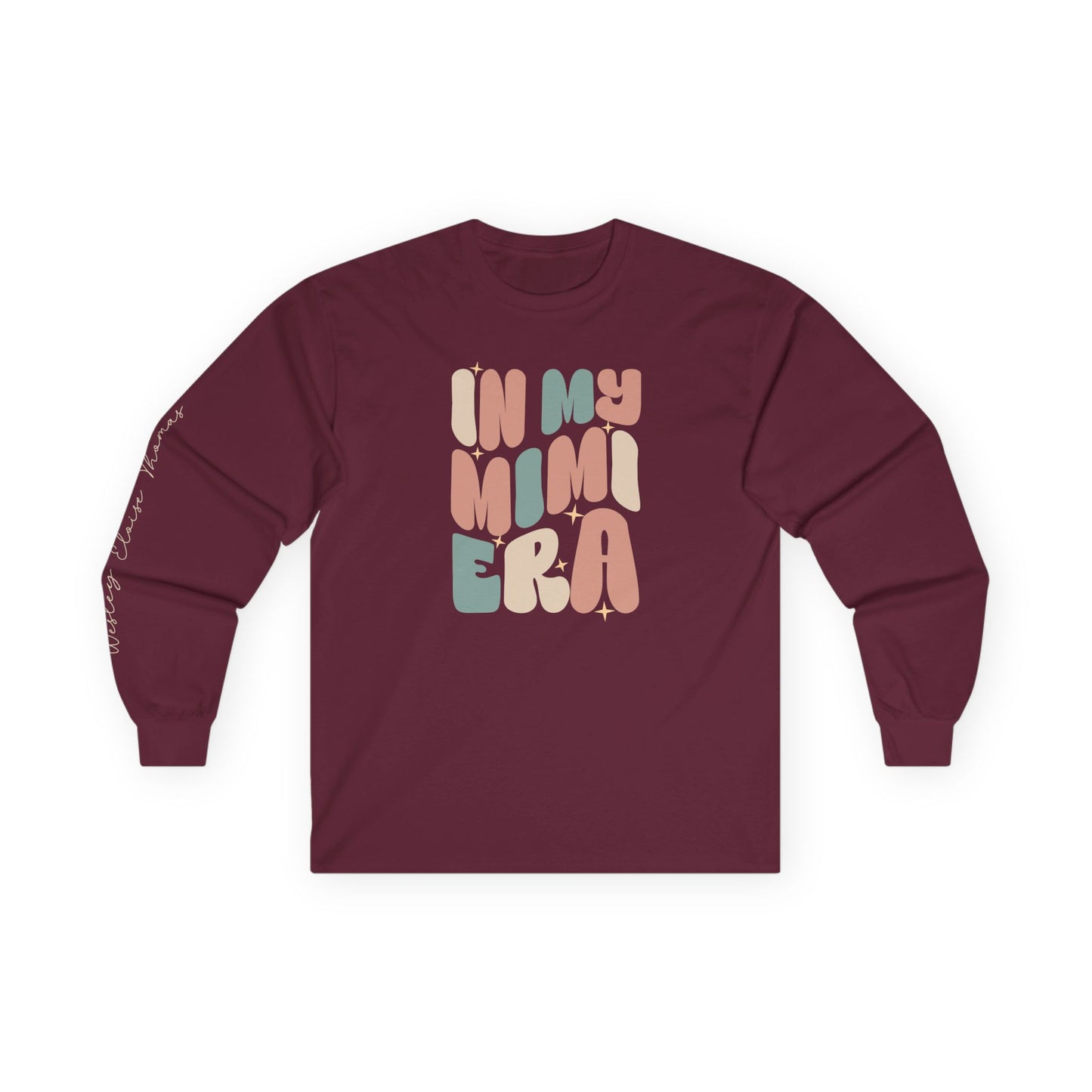 Personalized Long Sleeve Tee – Kids’ Names on Sleeve for Mimi