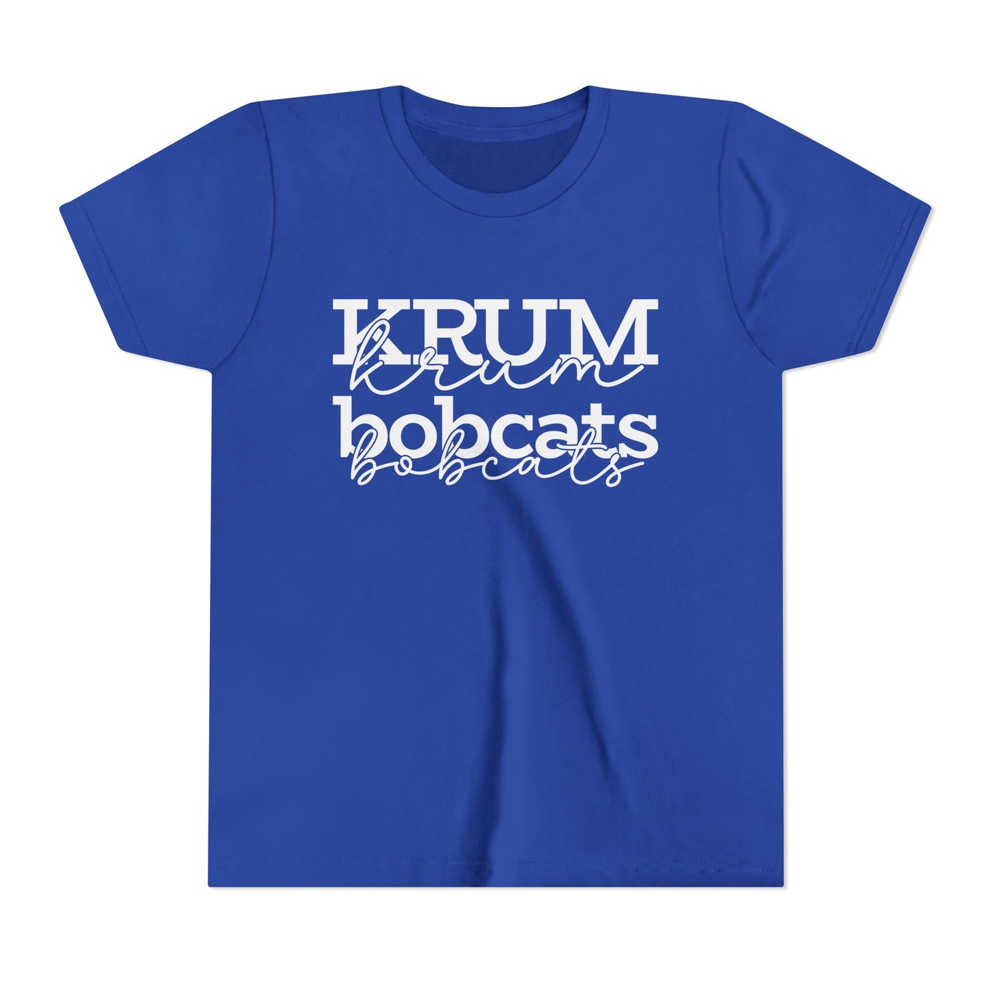 Krum Bobcats Youth Shirt Unisex Tee with script