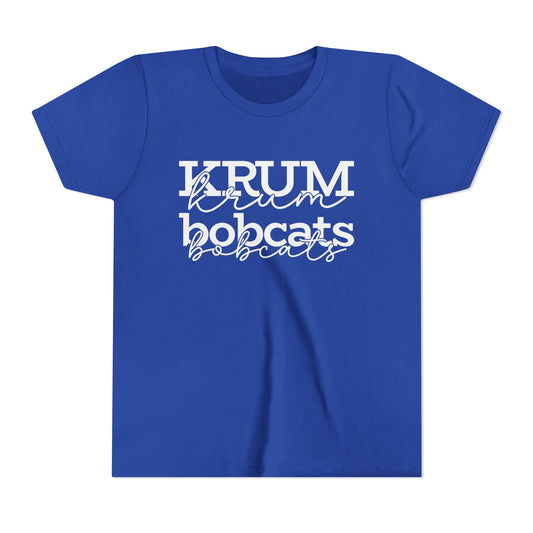 Krum Bobcats Youth Shirt Unisex Tee with script