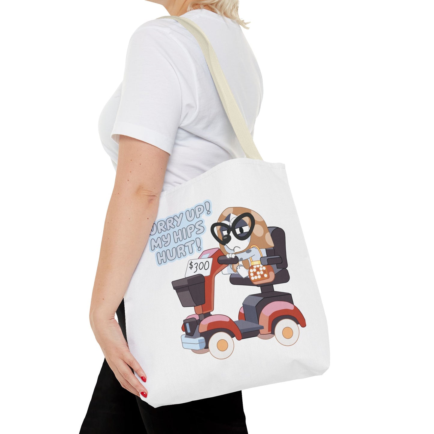 “Hurry Up, My Hips Hurt” Tote Bag – Funny Granny Mobile