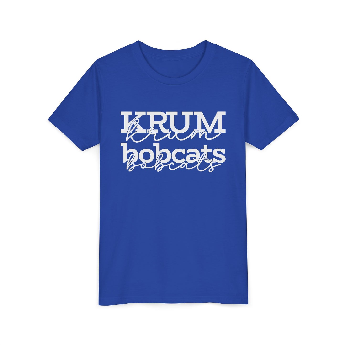 Krum Bobcats Youth Shirt Unisex Tee with script
