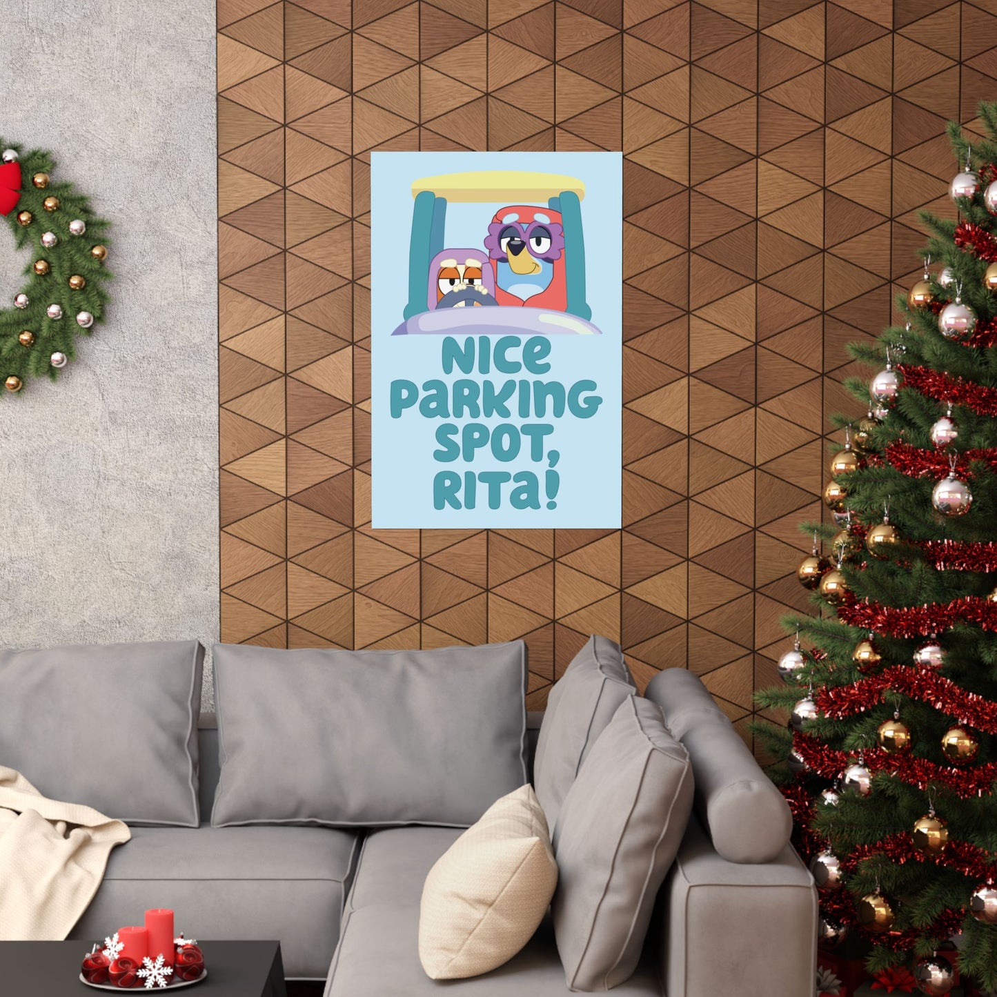 “Nice Parking Spot, Rita” Matte Vertical Poster – Bluey Grannies