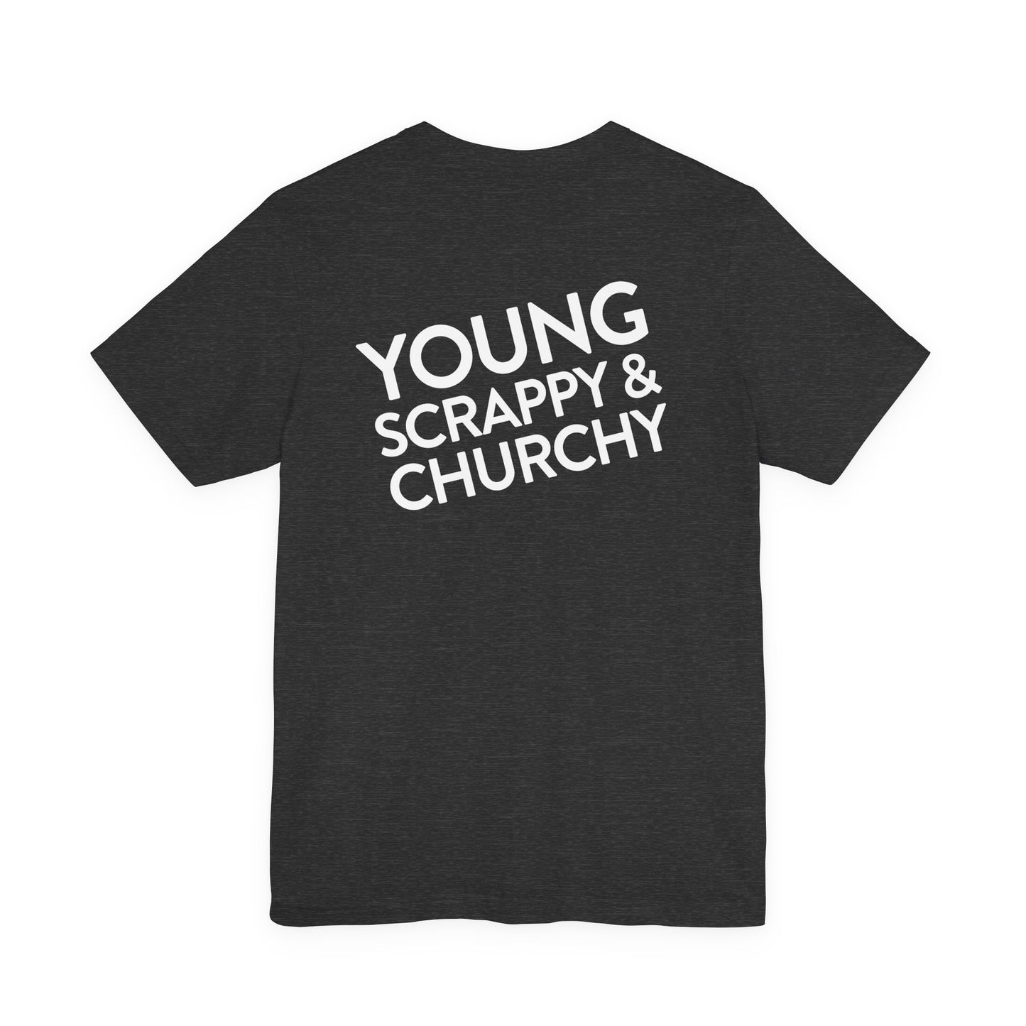 Young, Scrappy, and Churchy Tee for Community UMC of Krum - Unisex Jersey Short Sleeve