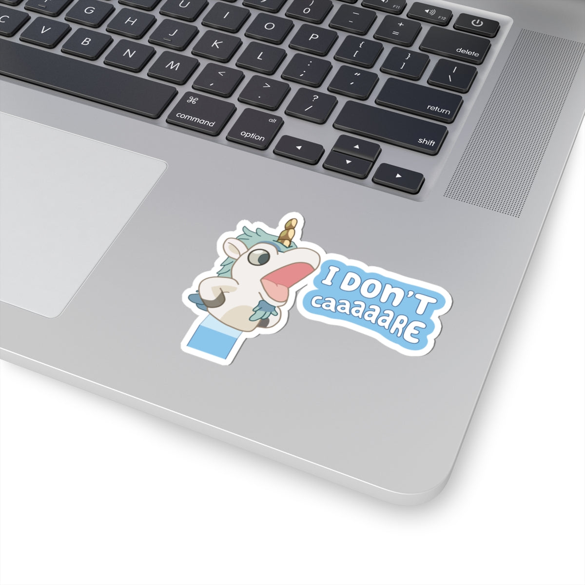 Funny Unicorse Kiss-Cut Stickers – “I Don’t Care” Laptop Decal