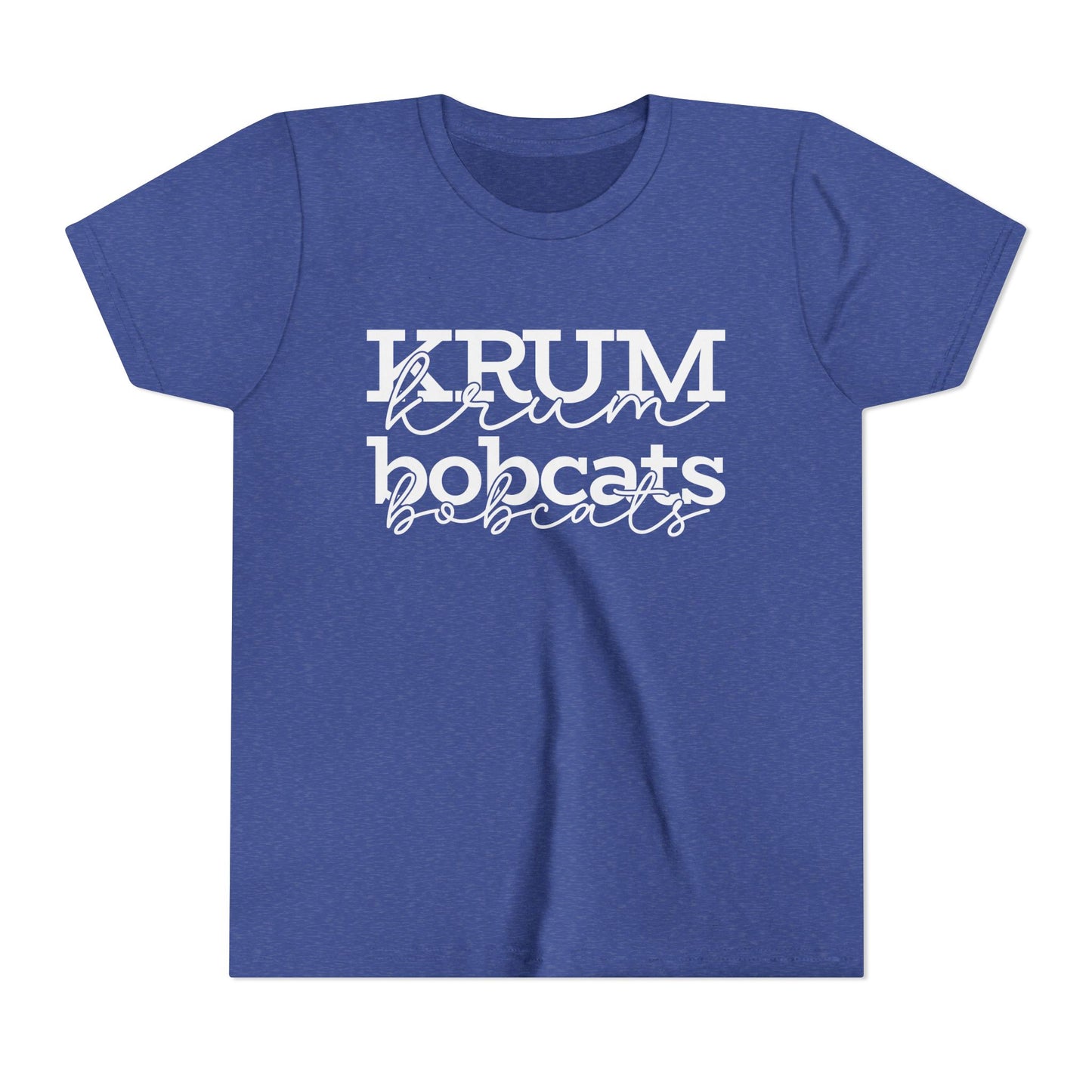 Krum Bobcats Youth Shirt Unisex Tee with script