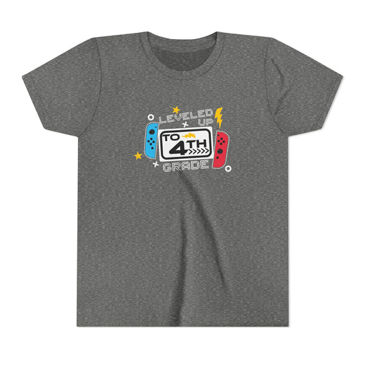Leveled Up to 4th Grade Youth Tee