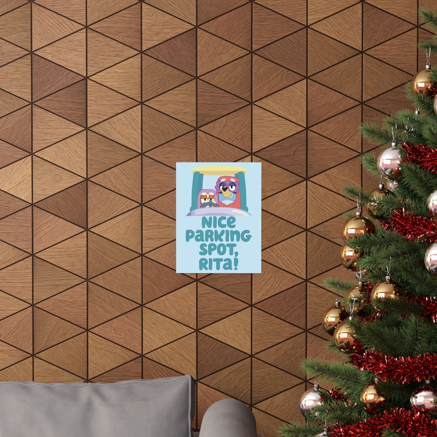 “Nice Parking Spot, Rita” Matte Vertical Poster – Bluey Grannies