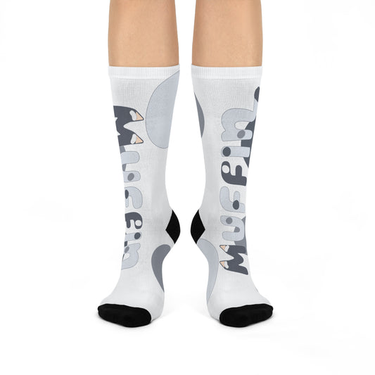 Bluey-Inspired Cartoon Crew Socks – Cute Muffin Design