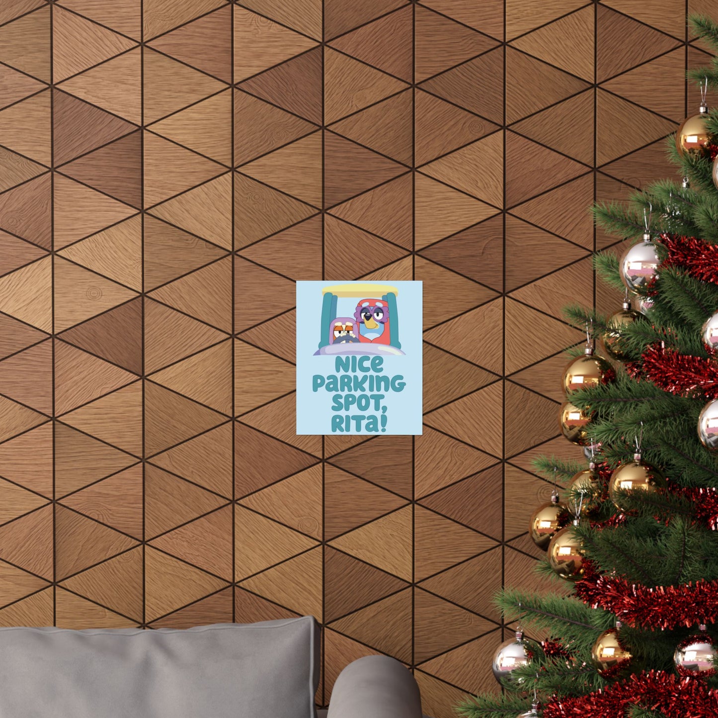 “Nice Parking Spot, Rita” Matte Vertical Poster – Bluey Grannies