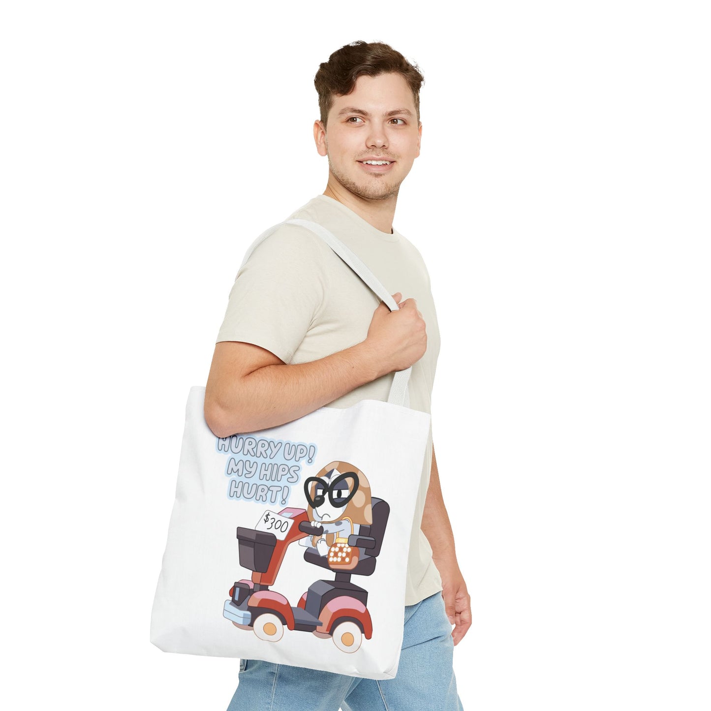 “Hurry Up, My Hips Hurt” Tote Bag – Funny Granny Mobile