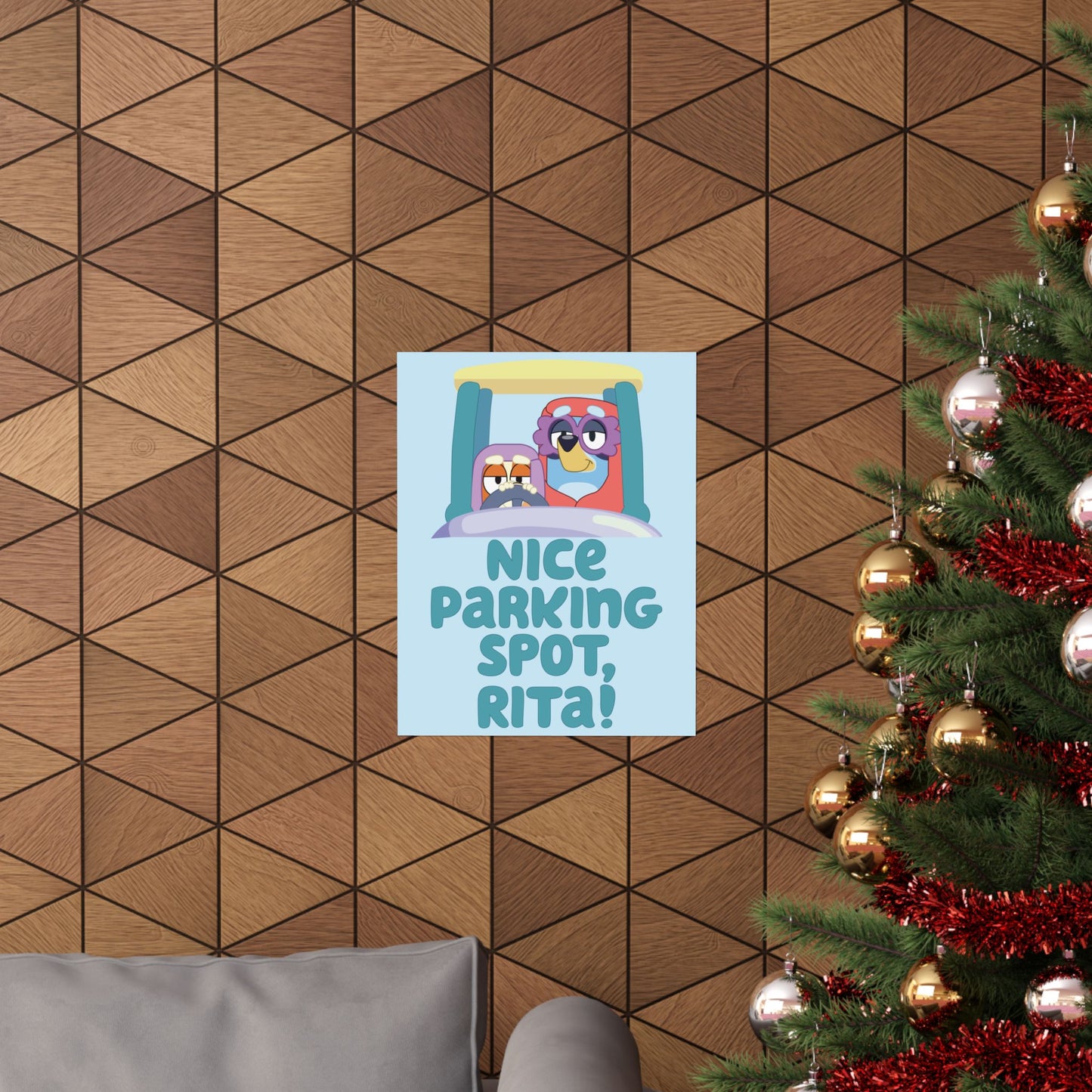 “Nice Parking Spot, Rita” Matte Vertical Poster – Bluey Grannies